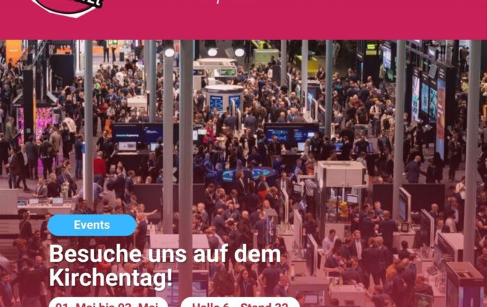 Ankündigung für unseren Stand auf dem Kirchentag in Hannover