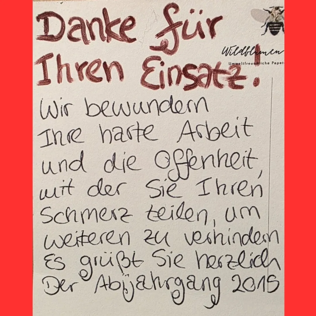 Dankessschreiben des Abijahrgangs